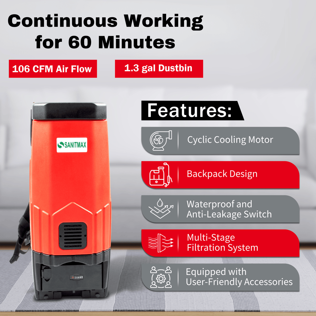 Backpack Vacuum (Battery Powered)