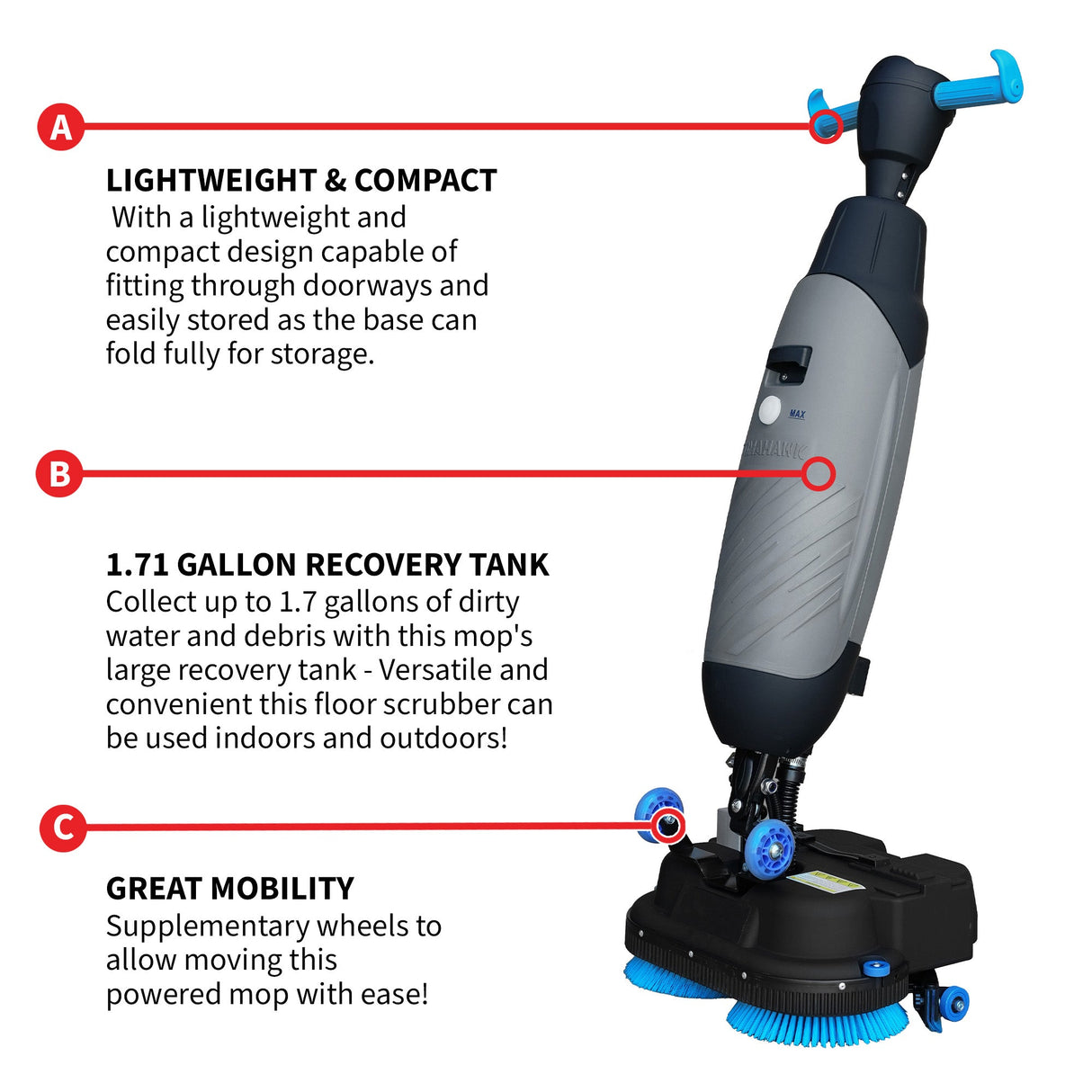 Electric Floor Scrubber (Battery Powered)