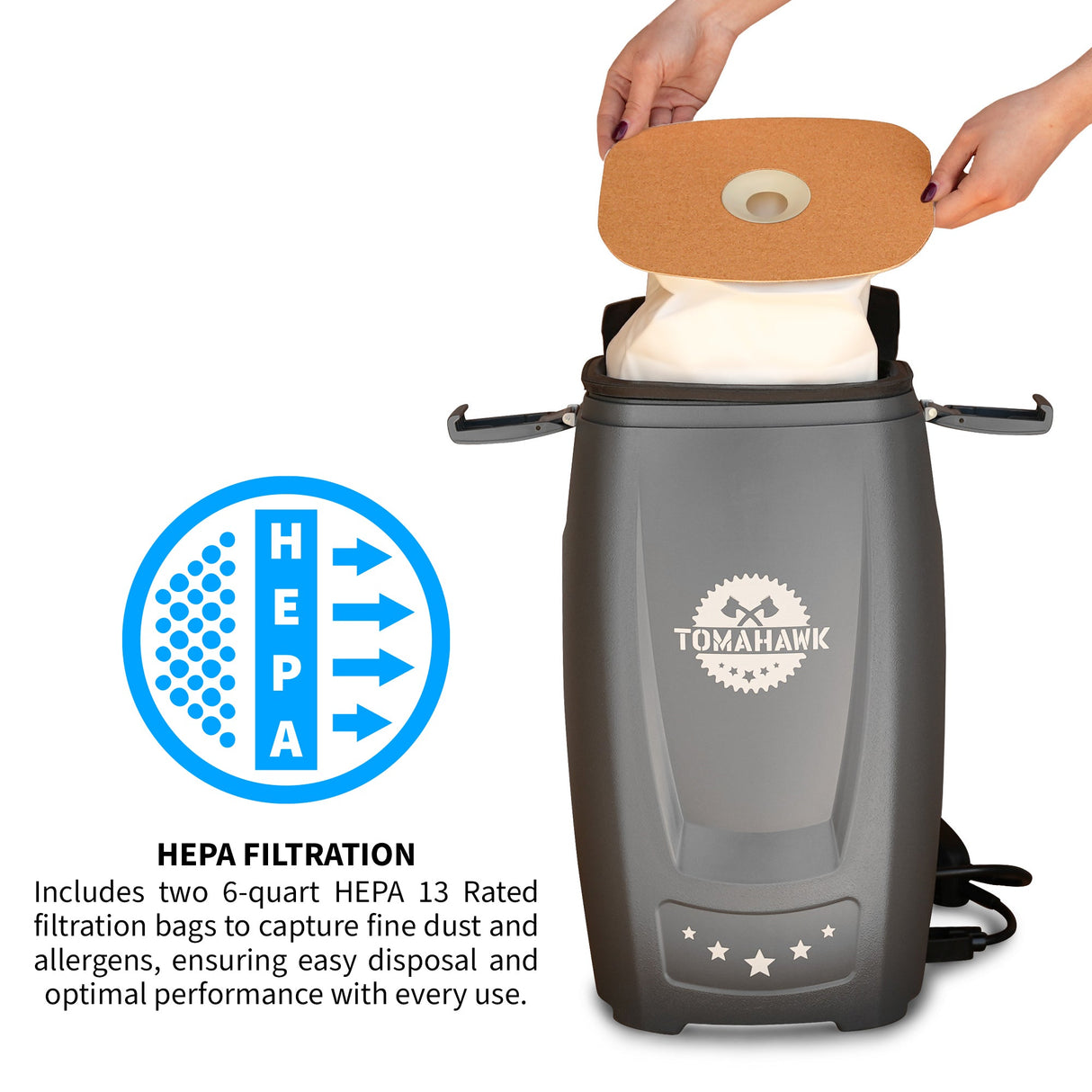 Electric Backpack Vacuum 6 qt