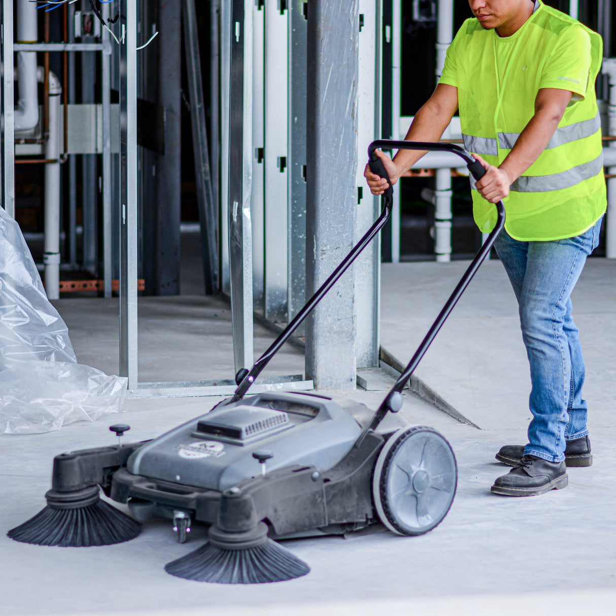 Commercial 38" Push Sweeper