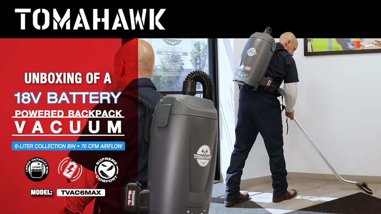 18V Battery Powered Backpack Vacuum 6L