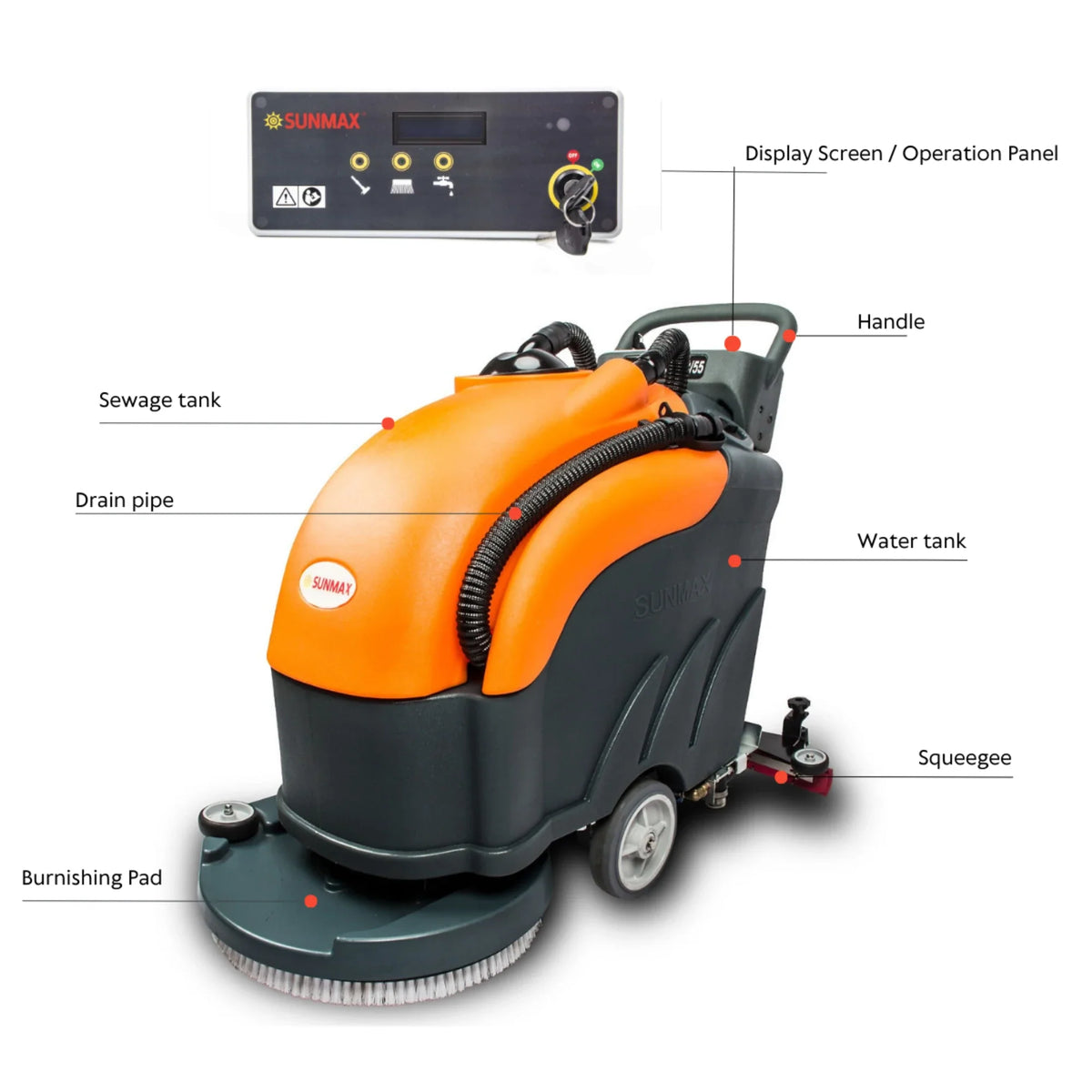 RT50 22" Walk-behind Commercial Floor Scrubber