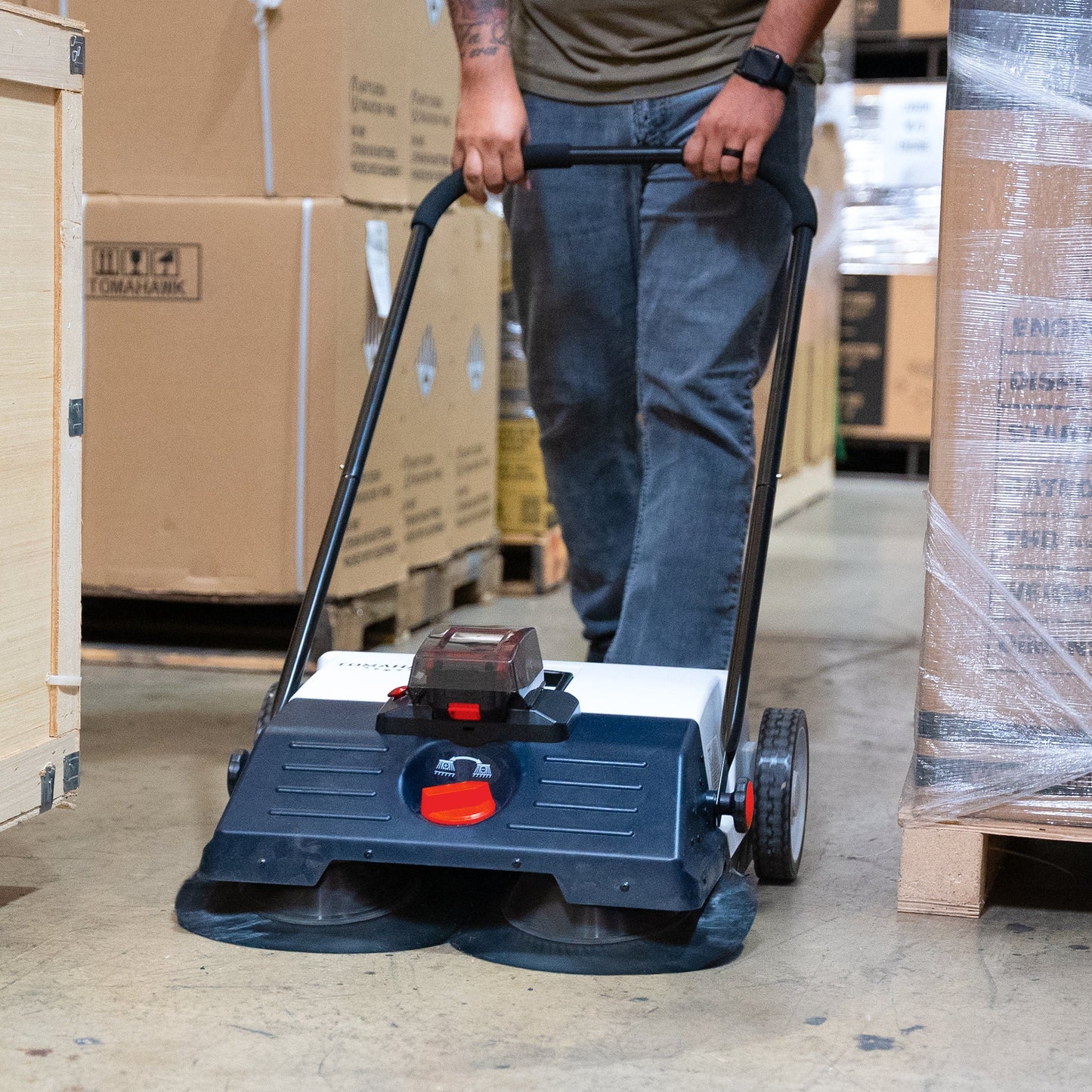 22" Battery Powered Push Sweeper - 18V Lithium-Ion
