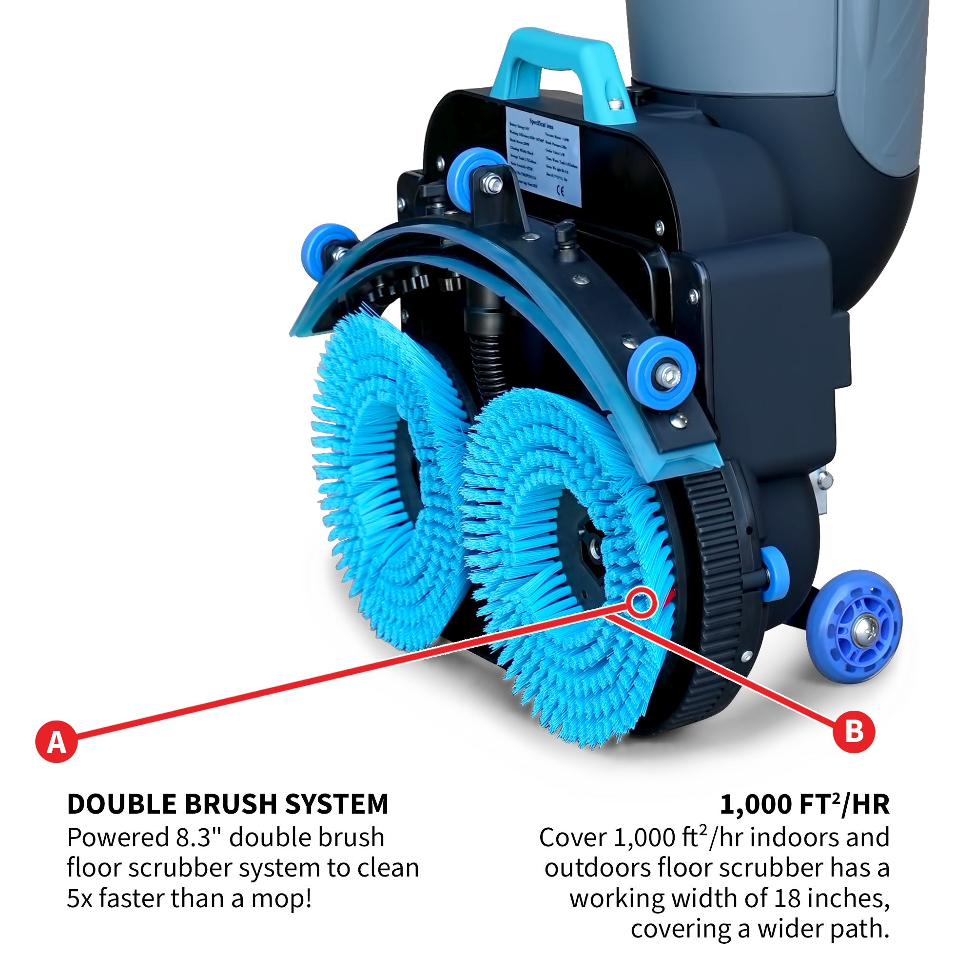 Electric Floor Scrubber (Battery Powered)