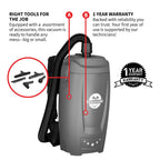 Electric Backpack Vacuum 6 qt