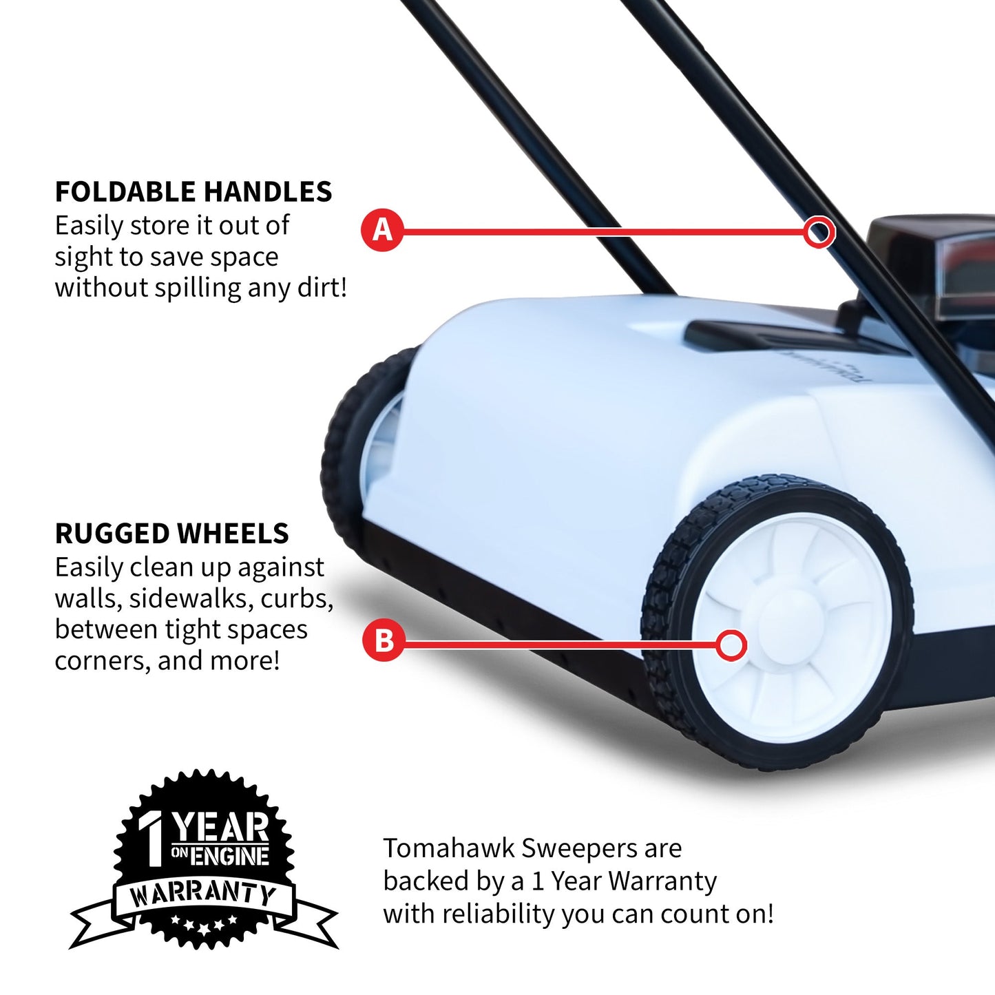 22" Battery Powered Push Sweeper - 18V Lithium-Ion