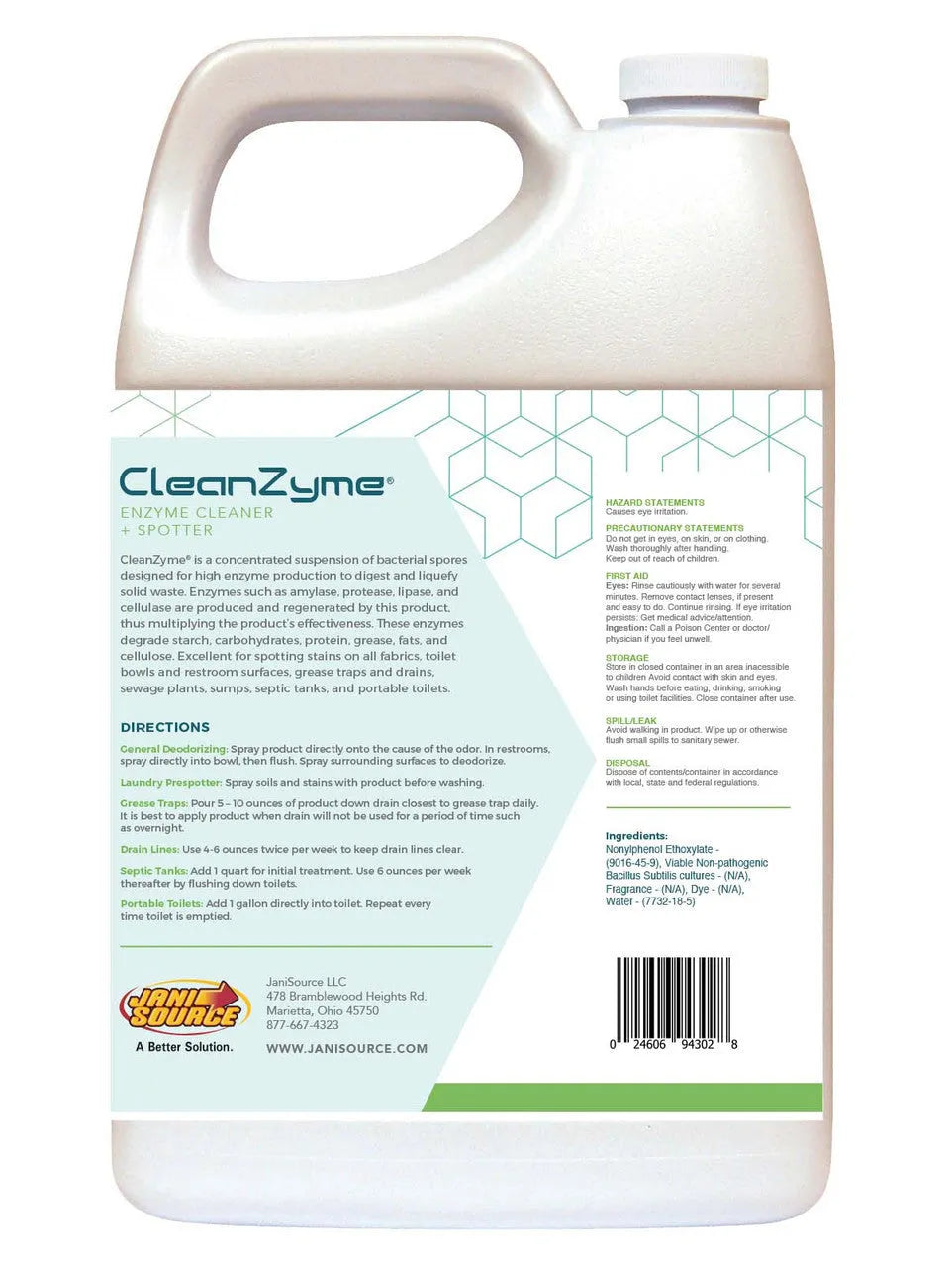 CleanZyme:  Enzyme Cleaner, Spotter & Odor Remover - Gallon