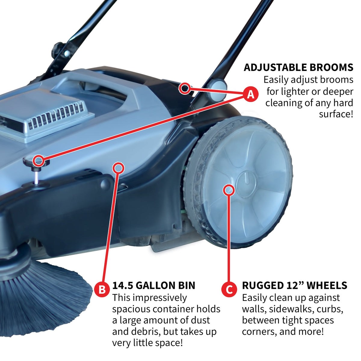 Commercial 38" Push Sweeper